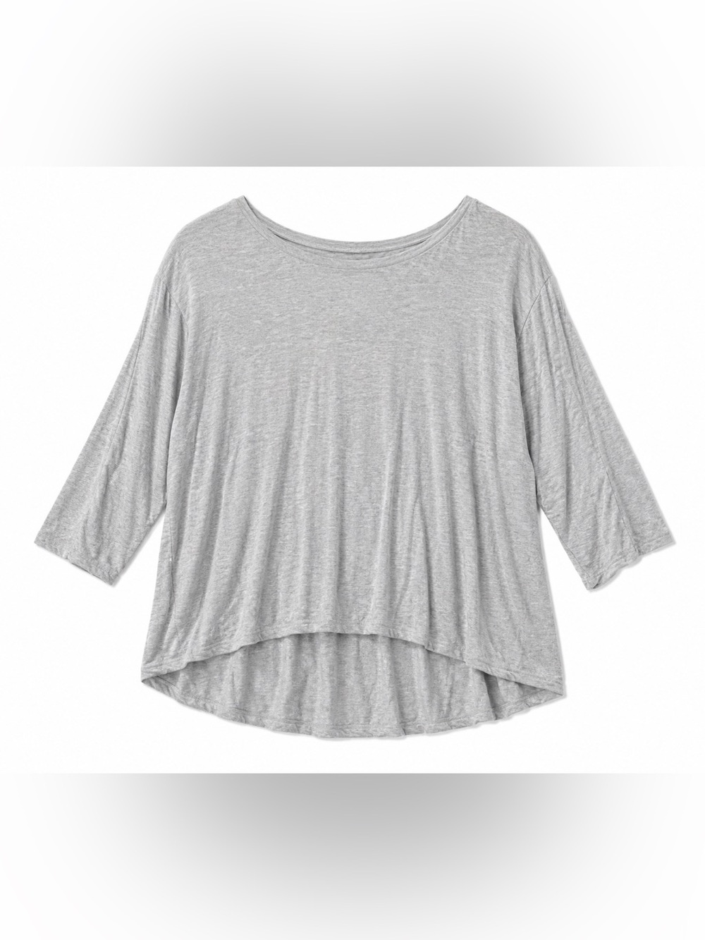 Philosophy Light Gray Draped High-Low Long Sleeve Tee